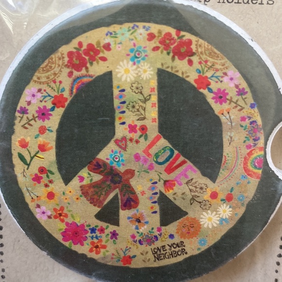 NEW peace sign boho car coasters - Picture 2 of 5